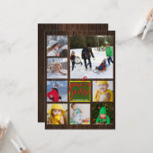 Rustikale Weihnachten 🎄 Parka Posse Barn Wood Car Karte (Vorderseite/Rückseite Beispiel)