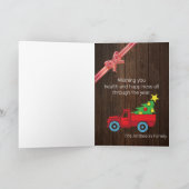 Rustikale Weihnachten 🎄 Parka Posse Barn Wood Car Karte (Innenseite)