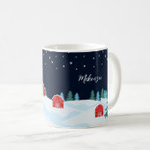 Rustikale Weihnachten Personalisiert Kaffeetasse (VorderseiteRechts)