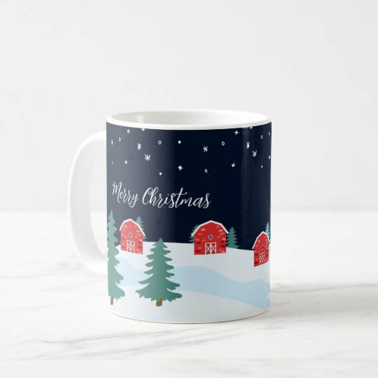 Rustikale Weihnachten Personalisiert Kaffeetasse (Vorderseite Links)