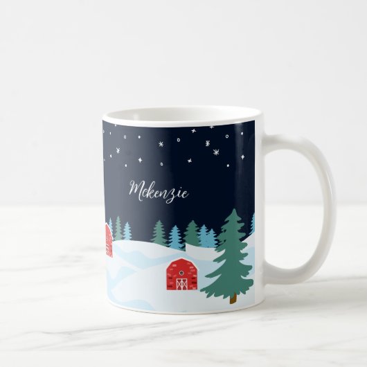 Rustikale Weihnachten Personalisiert Kaffeetasse (Rechts)