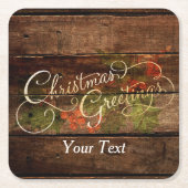 Rustikale Weihnachten Rechteckiger Pappuntersetzer (Vorderseite)