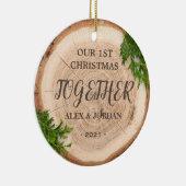 Rustikale Weihnachten - Unser 1. Weihnachten gemei Keramik Ornament (Rechts)