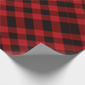Rustikale Weihnachten Urlaub Lumberjack Red Buffal Geschenkpapier (Ecke)