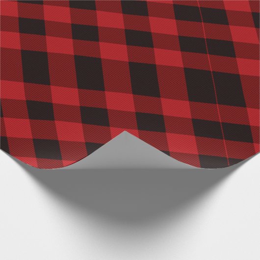 Rustikale Weihnachten Urlaub Lumberjack Red Buffal Geschenkpapier (Ecke)