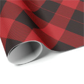 Rustikale Weihnachten Urlaub Lumberjack Red Buffal Geschenkpapier (Rolleneckpunkt)