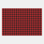Rustikale Weihnachten Urlaub Lumberjack Red Buffal Geschenkpapier Set (Vorderseite 3)