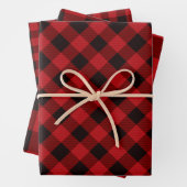 Rustikale Weihnachten Urlaub Lumberjack Red Buffal Geschenkpapier Set (Beispiel)