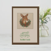 Rustikale Weihnachten Winter Hirsch mit Kranz (Stehend Vorderseite)