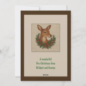 Rustikale Weihnachten Winter Hirsch mit Kranz (Rückseite)