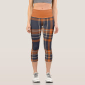 Rustikale Weihnachten/Winter kariert Capri Legging (Vorderseite)