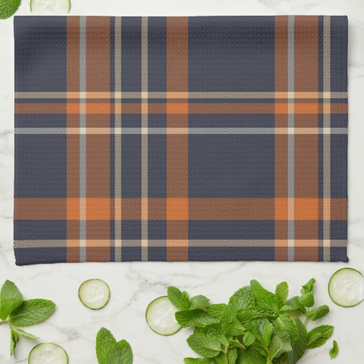 Rustikale Weihnachten/Winter kariert Geschirrtuch (Gefaltet)