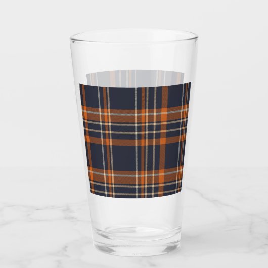Rustikale Weihnachten/Winter kariert Glas (Vorderseite)