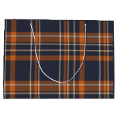 Rustikale Weihnachten/Winter kariert Große Geschenktüte (Rückseite)