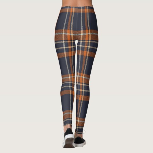 Rustikale Weihnachten/Winter kariert Leggings (Rückseite)