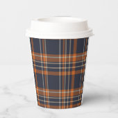 Rustikale Weihnachten/Winter kariert Pappbecher (Rückseite)