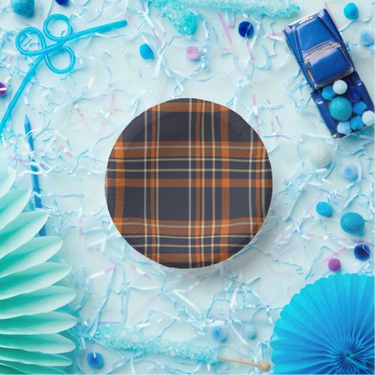 Rustikale Weihnachten/Winter kariert Pappteller (Party)