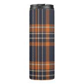 Rustikale Weihnachten/Winter kariert Thermosbecher (Rückseite)