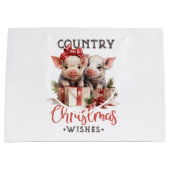 Rustikale Weihnachten wünscht Niedliches Schwein Große Geschenktüte (Vorderseite)