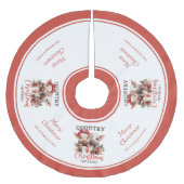 Rustikale Weihnachten wünscht Niedliches Schwein Polyester Weihnachtsbaumdecke (Vorderseite)