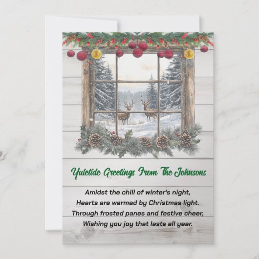 Rustikale Weihnachten Yuletide Gruß (Vorderseite)