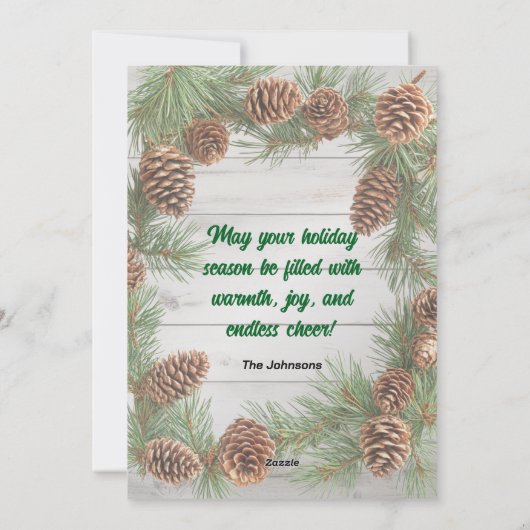 Rustikale Weihnachten Yuletide Gruß (Rückseite)