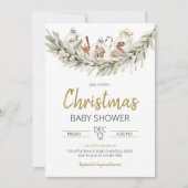 Rustikale Weihnachts-Baby-Party Einladung (Vorderseite)