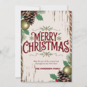 Rustikale Weihnachts-Blumenkarte Einladung (Vorderseite)