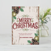 Rustikale Weihnachts-Blumenkarte Einladung (Stehend Vorderseite)