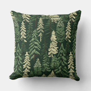 Rustikale Weihnachts-Evergreen-Bäume Kissen