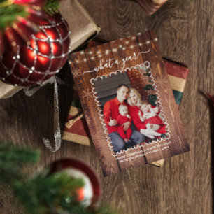 Rustikale Weihnachts-Fotocollage 'Was für ein Jahr Karte
