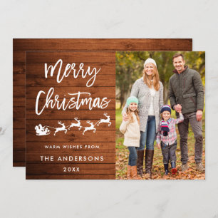 Rustikale Weihnachts-Fotokarte Einladung