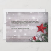 Rustikale Weihnachts-Fotokarte Einladung (Rückseite)