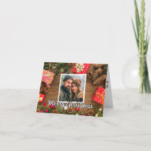 Rustikale Weihnachts-Fotovorlage Frohe Weihnachten