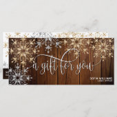 Rustikale Weihnachts-Gold-Schneebeschein-Geschenkk (Vorne/Hinten)