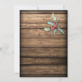 Rustikale Weihnachts Holly Blätter Berries Mason J Einladung (Rückseite)