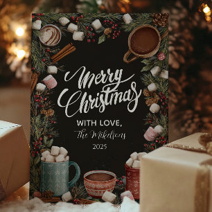 Rustikale Weihnachts-Hot-Chocolate Feiertagskarte