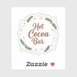 Rustikale Weihnachts-Hot-Cocoa-Bar-Station Aufkleber