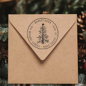 Rustikale Weihnachts-Kiefer-Rücksendeadresse Gummistempel