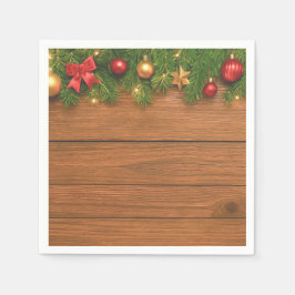 Rustikale Weihnachts-Papier-Servietten – Festliche Serviette
