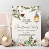 Rustikale Weihnachts-Party Einladung Wasserfarbe G