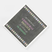 Rustikale Weihnachts Potluck Chalkboard String Lig Serviette (Ecke)
