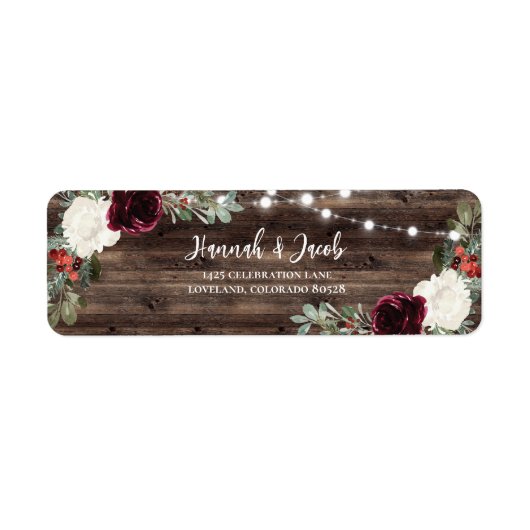 Rustikale Weihnachts-Rücksendeadresse (Vorne)