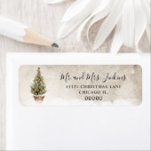 Rustikale Weihnachts-Rücksendeadressen-Aufkleber (Insitu)