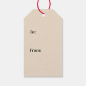 Rustikale Weihnachts-Schwarz-Creme-Monogramm-Pine Geschenkanhänger (Rückseite)