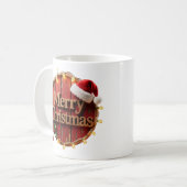 Rustikale Weihnachts-String-Lichter aus Holz Kaffeetasse (Vorderseite Links)