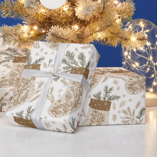 Rustikale Weihnachts-Strümpfe Geschenkpapier (Feiertage)