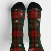 Rustikale Weihnachts-Tartanmuster-Socken mit Schne Socken (Oben)