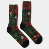 Rustikale Weihnachts-Tartanmuster-Socken mit Schne Socken (Rechts)