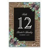 Rustikale Weihnachts-Tischnummern Tischnummer (Vorderseite)